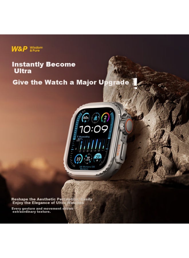 WP W&p Compatible Apple Watch Protective Case, Suitable For Apple Iwatch S11/10 To Ultra Transition, Zinc Alloy Metal Anti-drop Anti-scratch Hollow Hard Shell, Wp·black 46mm - Image 2
