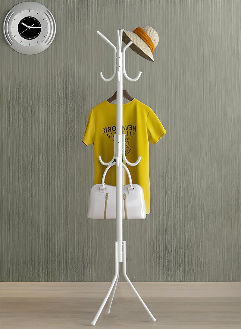 Toshionics 3 Tier Multi-Functional Metal Coat Rack With 12 Hooks Mind Reader Hanger Free Standing Hat Hanger Handbags Scarf Umbrella Jacket Clothes Tree Stand Jacket Storage For Entryway Hallway Bedroom Office - Image 1