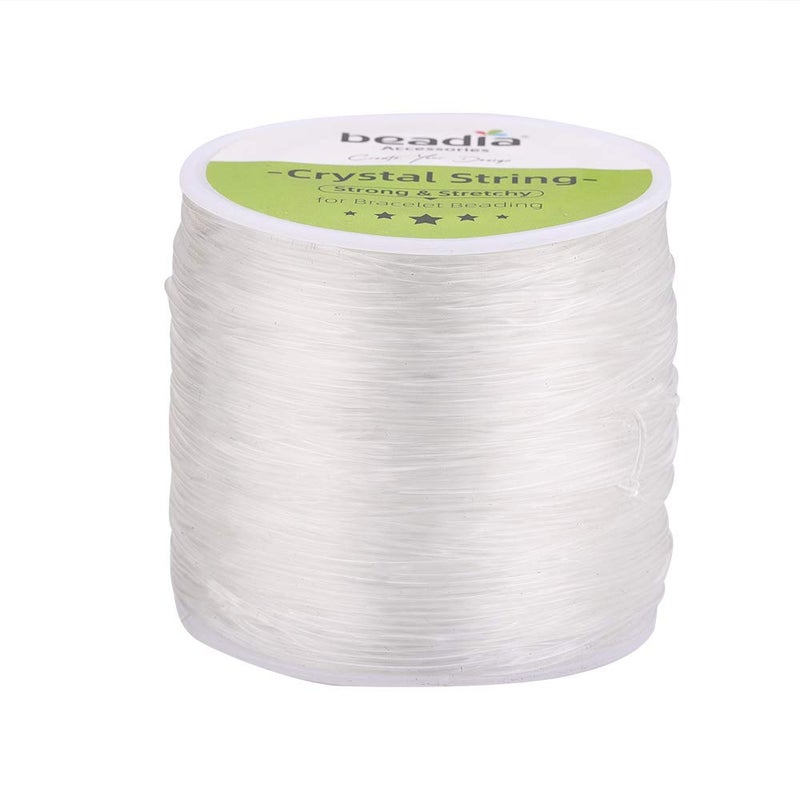 BEADIA Elastic Crystal String 12mm Clear Bead Cord for Bracelet Beading Jewelry Making 65yard