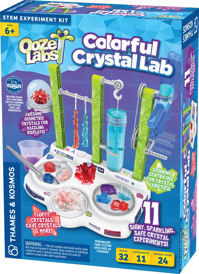 Thames & Kosmos Ooze Labs Colorful Crystal Lab STEM Experiment Kit & Lab Setup | Awesome Geometric Crystals, Dazzling Displays, with 11 Shiny, Sparkly, Safe Experiments | Stickers to Decorate Your Lab - Image 1