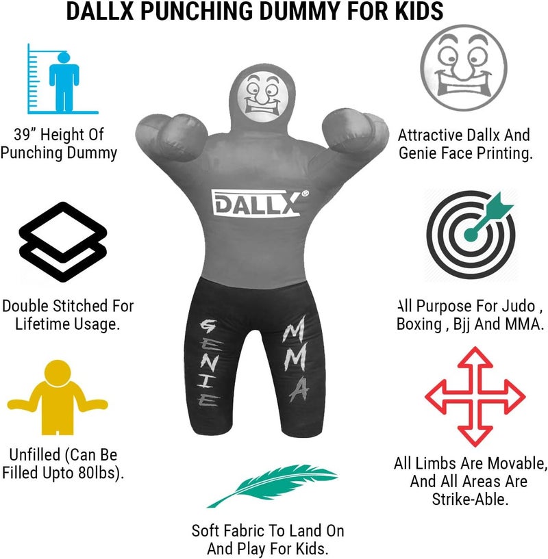 DALLX Kids Grappling Dummy for Fitness Training Practice Wrestling Judo Karate MMA Punching Dummy for Kids Jiu-Jitsu - UNFILLED - Image 2