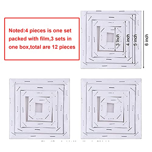 Hestya Assorted Mini Stretched Canvas - 12 Pcs, Small Square Paint Canvas for Christmas Craft (3/4/5/6 Inches) - Image 3