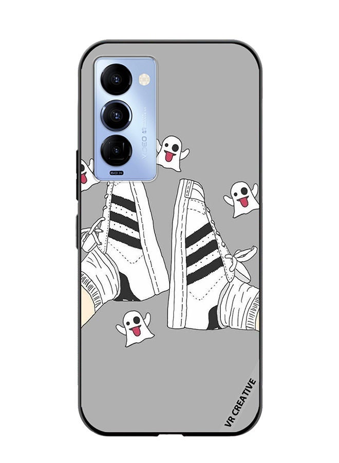 VR CREATIVE Protective Case Cover For Tecno Camon 18/18 P Black & White Shoe Design Multicolour - Image 1