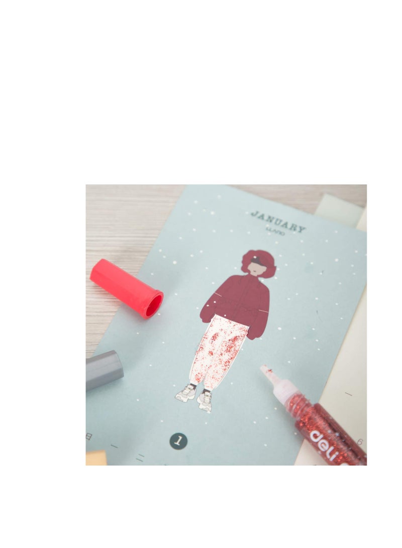 deli  Classic Glitter Glue 12ml (Set of 6 Color) 12 pcs - Image 5