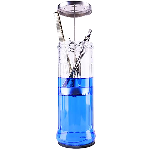 ZIBARBER Glass Disinfectant Jar, 50 Oz Large Sterilizing Jar for Manicure & Pedicure Implements, Salon Barber Tools - 11.7"H x 3.8"W - Image 3