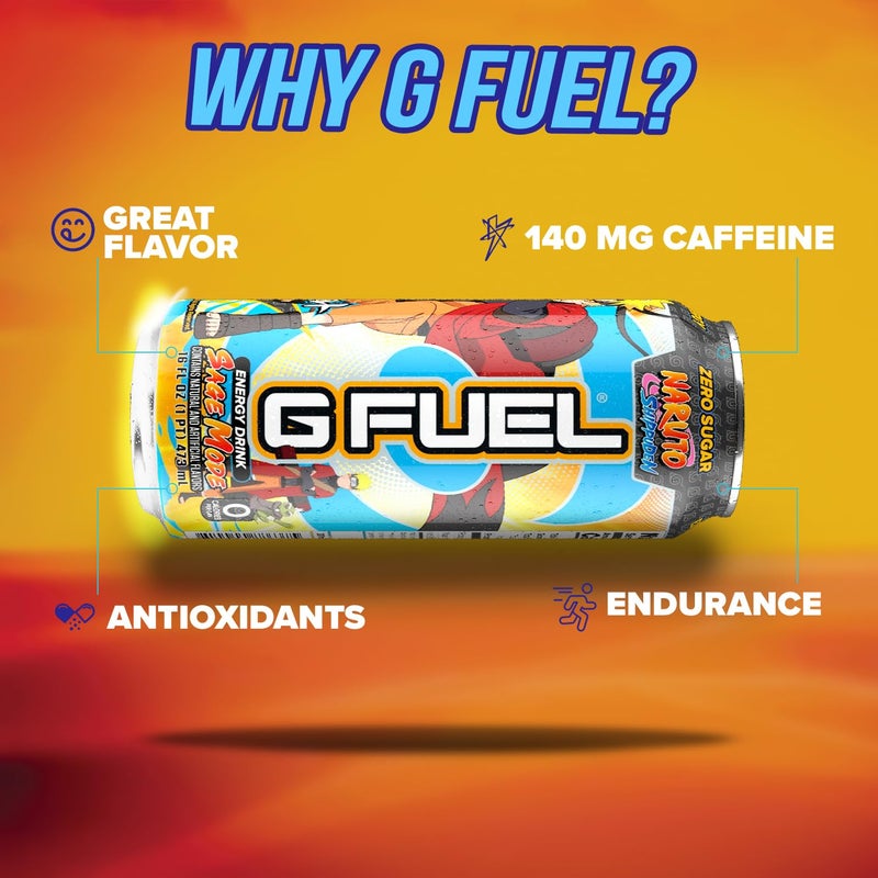 G Fuel Energy Drink, Pomelo White Peach, Sugar Free Beverage with 300mg Caffeine, Daily Energy Boost with Focus Amino, Vitamin + Antioxidants, 16 oz Cans (Sage Mode, 12-Pack) - Image 3