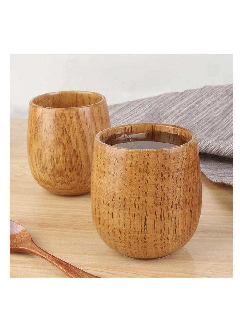 Wooden Tea Cup ELECDON Coffee Drinking for Home Restaurant Office Lightweight Eco-Friendly 100-200 ML