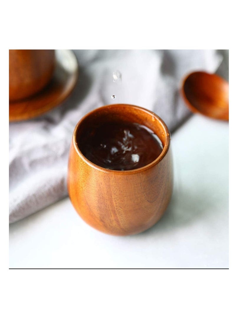 Wooden Tea Cup ELECDON Coffee Drinking for Home Restaurant Office Lightweight Eco-Friendly 100-200 ML