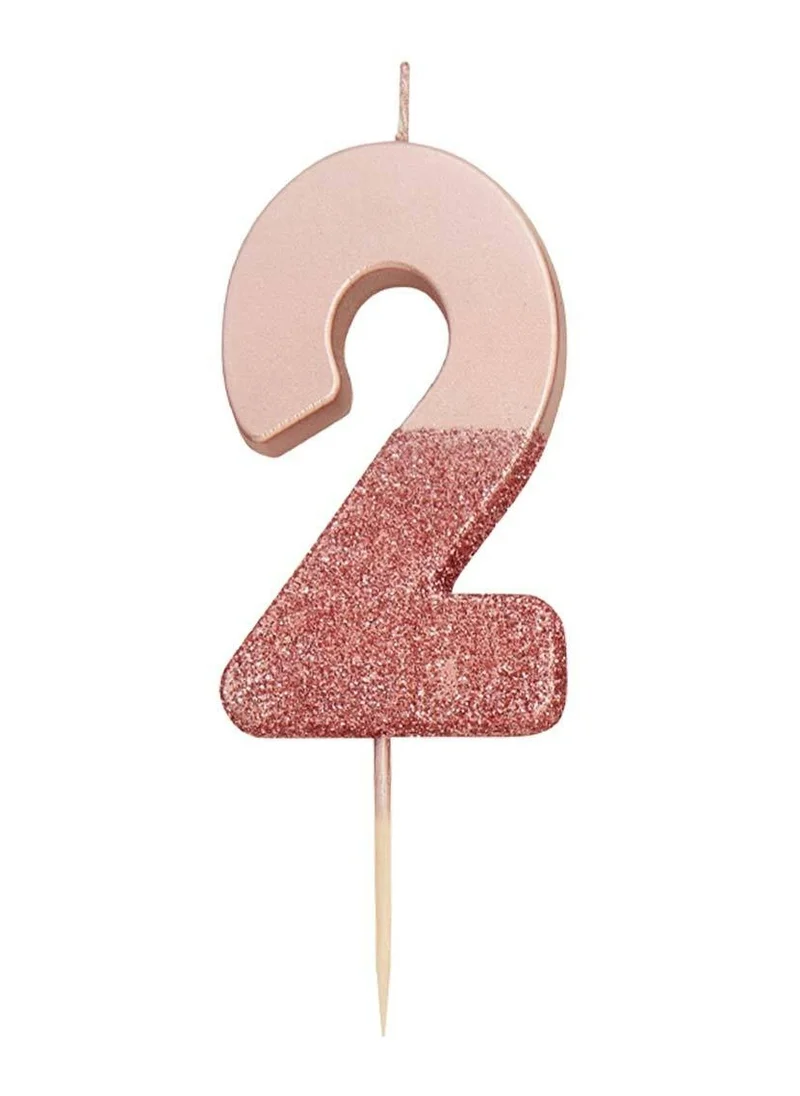 Talking Tables Rose Gold Glitter Number Candle - 2