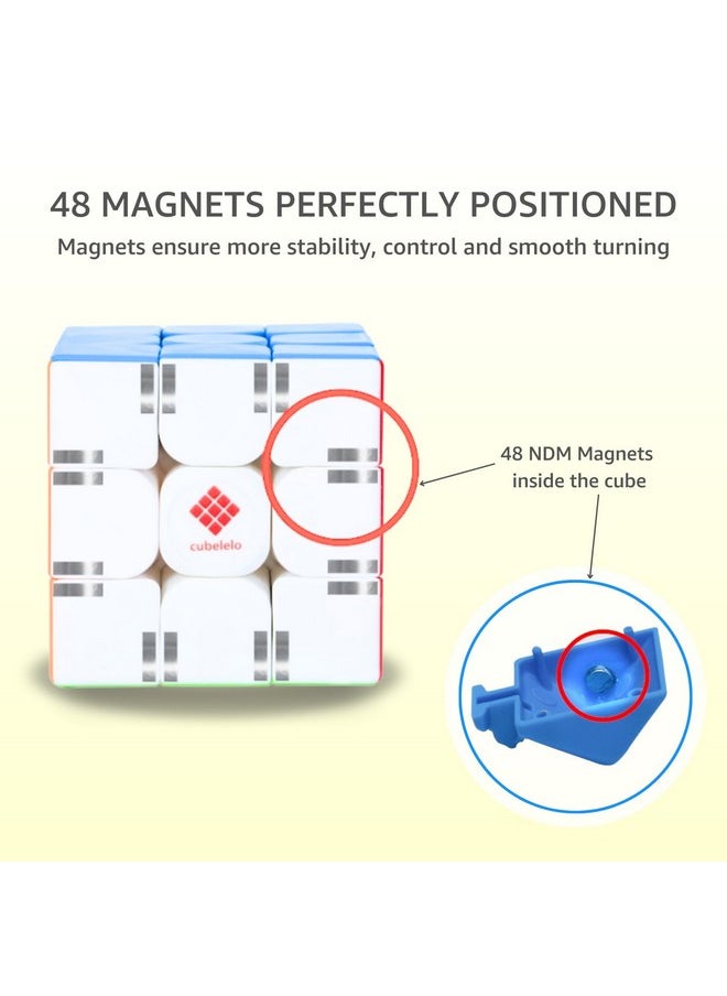 Cubelelo - Drift 3M 3X3 (Magnetic) Stickerless Speed Cube | Enhances Auto-Alignment & Fast Turning With 48 Ndm Magnets | Brainteaser Stress Buster Brainstorming Puzzle, Kid - Image 1