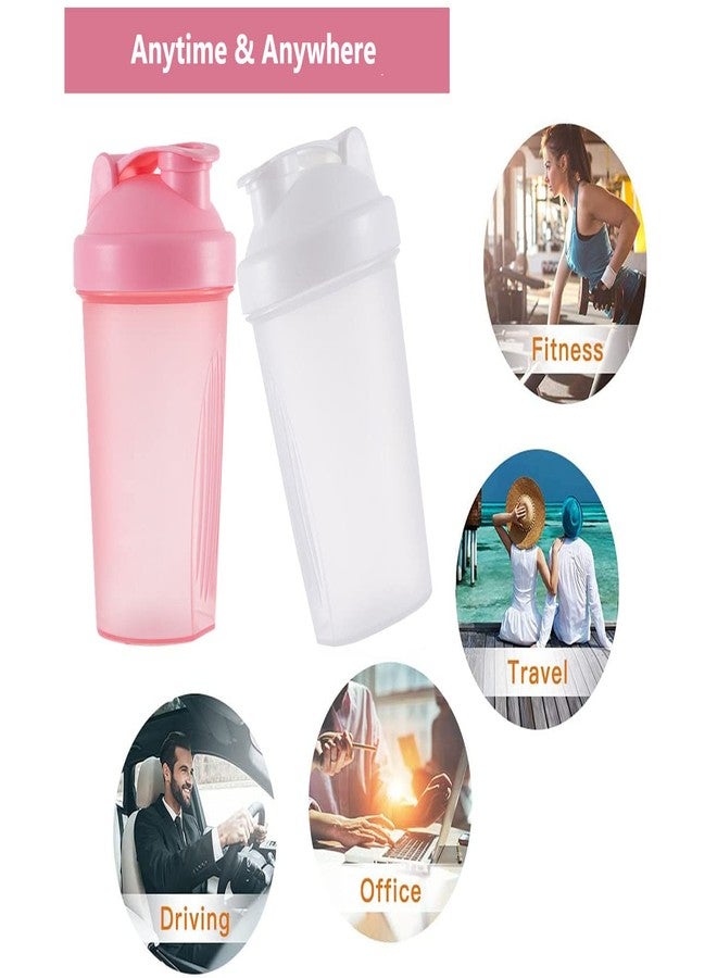 GAISHION Shaker Bottle Protein Shakes and 16-Ounce/400ML Shaker-Bottle with Whisk Balls,Non-BPA plastic (White+Pink(2PCS)) - Image 4