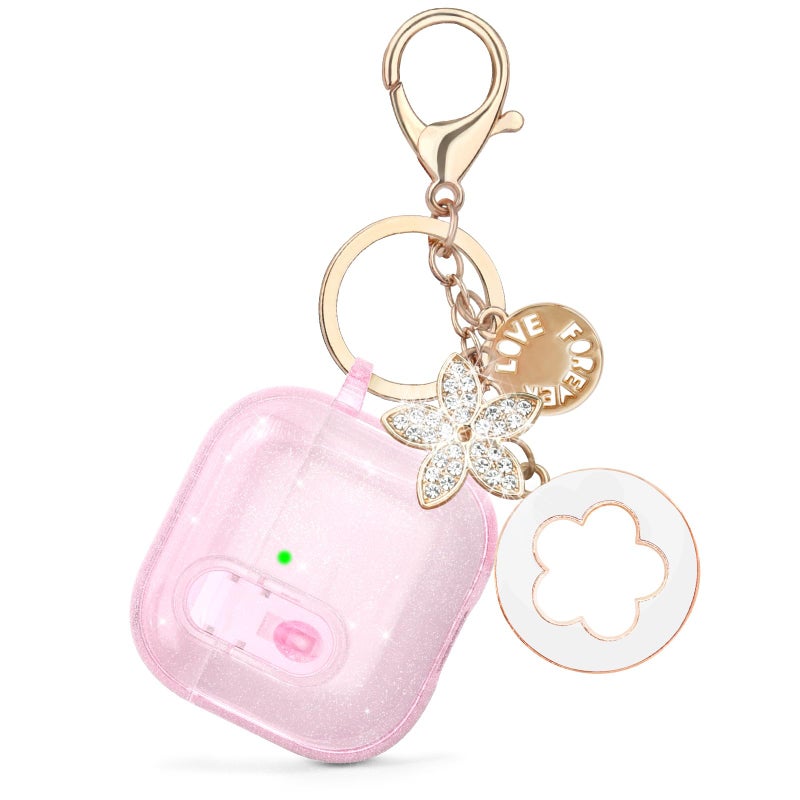 VISOOM (with Safety Lock) VISOOM 2025 Clear Cases for Airpods iPods 4 Case Cover Women, Bling Airpod iPod 4 Cases Soft 4th Gen Air Pods iPods Case with Keychain for Apple Headphones Airpods4 Generation-Pink - Image 5