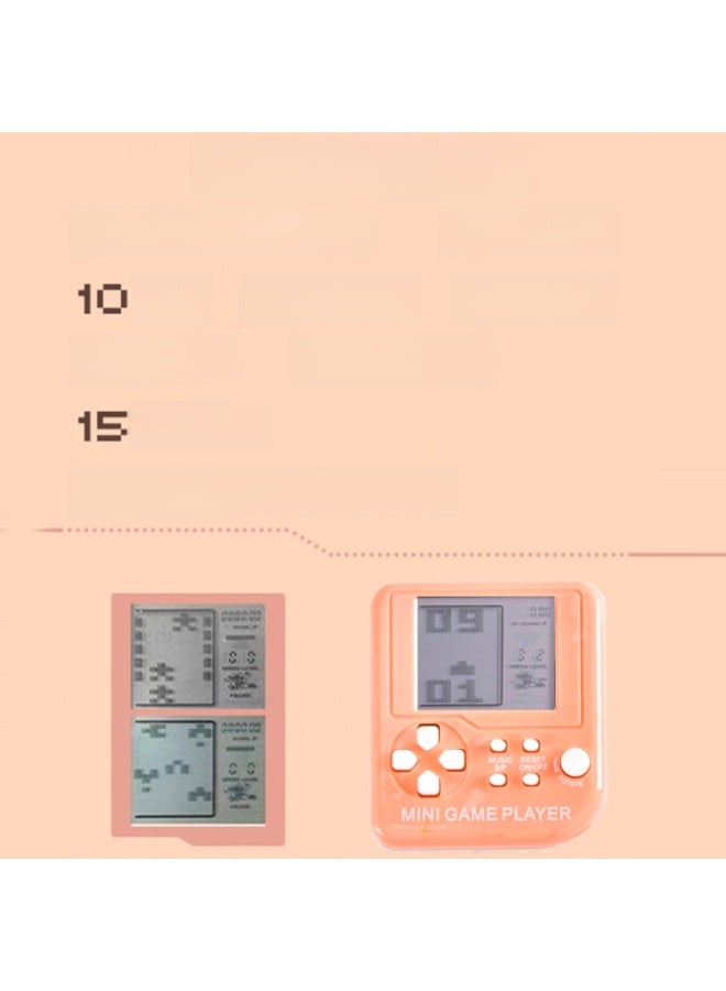 Mini Portable Game Console Toy Electronic Blocks Retro Classic Gift Keychain Toy Handheld Video Game Player Key Ring-Color:Macarons Cyan  - Image 3