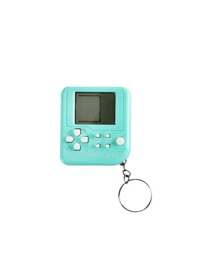 Mini Portable Game Console Toy Electronic Blocks Retro Classic Gift Keychain Toy Handheld Video Game Player Key Ring-Color:Macarons Cyan  - Image 1