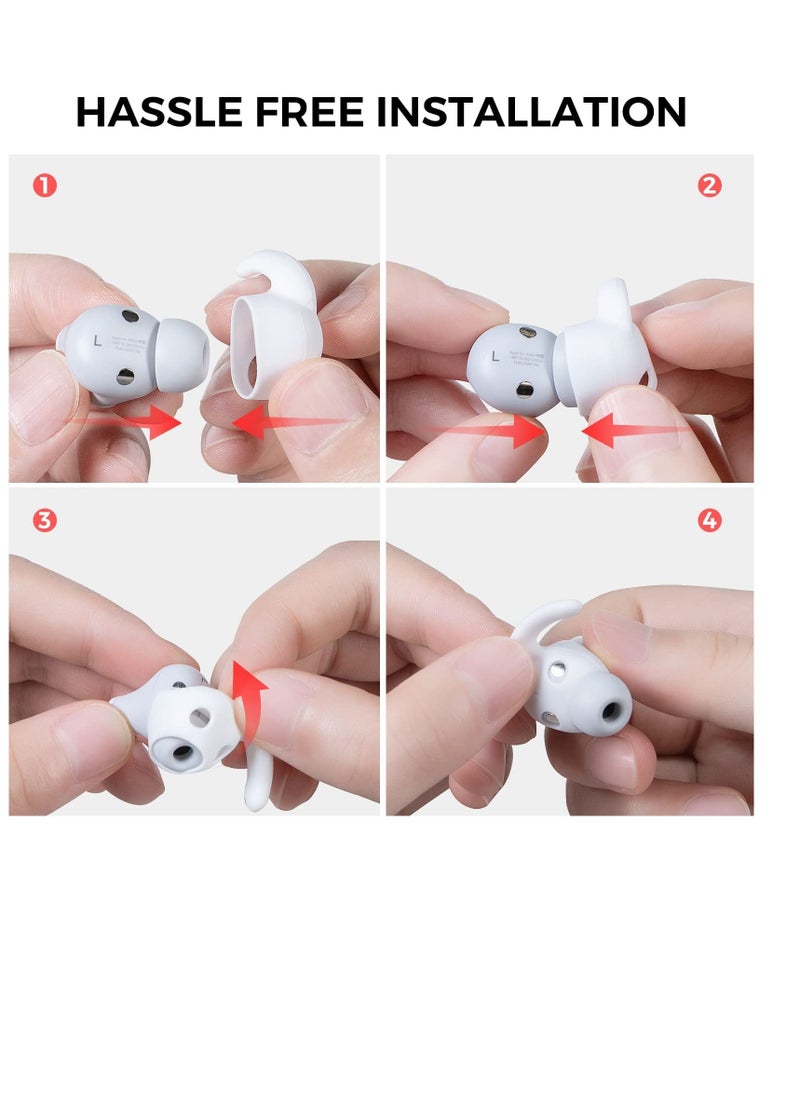 KASTWAVE - Anti-Slip Ear Covers Silicone Accessories, 3 Pairs Beats Studio Buds Ear Hooks, (Not Fit in The Charging Case) Compatible with New Beats Studio Buds 2021 (White) - Image 1