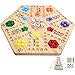 Medikaison Original Marble Game Wahoo Board Game Double Sided Painted Wooden Fast Track Board Game for 6 and 4 Players 6 Colors 24 Marbles 6 Dice for Family Friends - Image 4