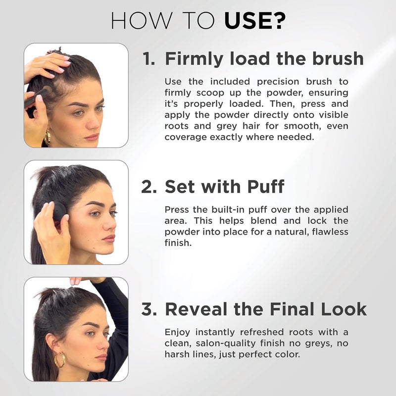 Thick Fiber بودرة تغطية الجذور THICK FIBER لتغطية الرأس الأصلع الرقيق مقاومة للماء والعرق مسحوق شعر للنساء ذوات الشعر الرقيق تشمل فرشاة 4 جرام - Image 3