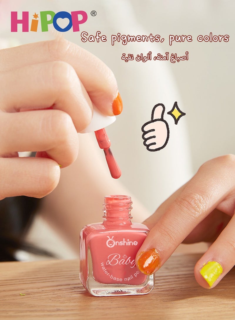 HIPOP 6 in 1 Nail Polish Set for Kids,Non-Toxic and Safe Makeup Set,Using Natural Environmental Protection Resin,Cosmetics Toys as Gifts Girls - Image 5