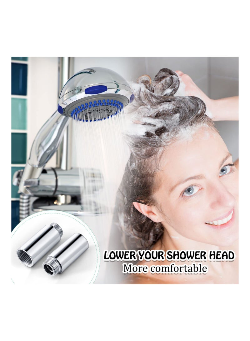 2-Pack Stainless Steel Shower Head Extension Arm, 1/2PT Male to 1/2PT Female Thread Adapter, 2-Inch Shower Pipe Fitting Coupler for Enhanced Shower Experience. - Image 4