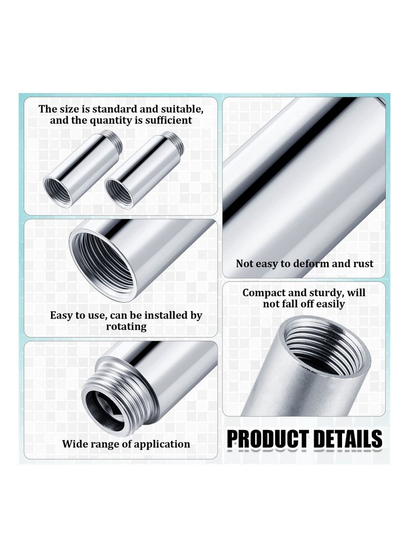 2-Pack Stainless Steel Shower Head Extension Arm, 1/2PT Male to 1/2PT Female Thread Adapter, 2-Inch Shower Pipe Fitting Coupler for Enhanced Shower Experience. - Image 3