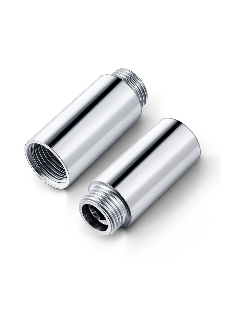 2-Pack Stainless Steel Shower Head Extension Arm, 1/2PT Male to 1/2PT Female Thread Adapter, 2-Inch Shower Pipe Fitting Coupler for Enhanced Shower Experience. - Image 1