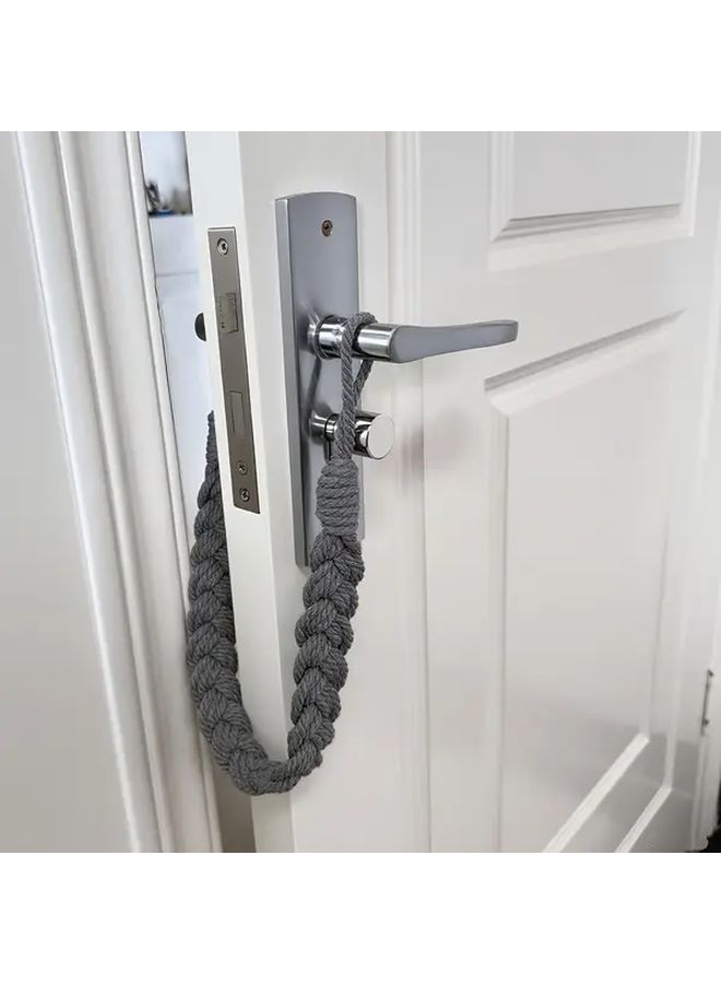 White Knotted Rope Silent Door Stop No Tools Needed Easy Installation - Image 2