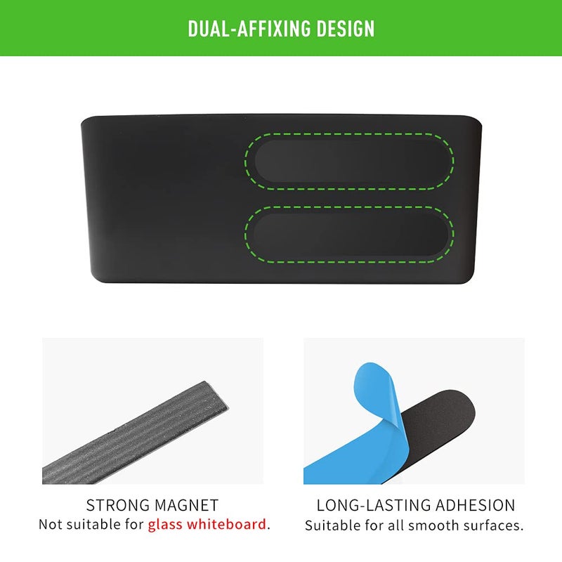 LOUKin Magnetic and Adhesive Marker Holder, Dry Erase Accessory Tray Set (Includes 1 Eraser, 1 Cleaner, 2 Dry Erase Markers and 6 Magnets), Ideal for Office, School or Home Use. - Image 5