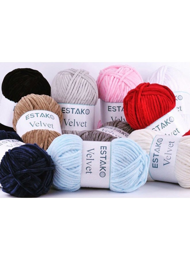 Estako Velvet (3- Skeins Pack) Chenille Blanket amigurumi Yarn for Crocheting and Knitting Super Bulky 3x100 gr (3x132 yds) (1310 - Baby Pink) - Image 4
