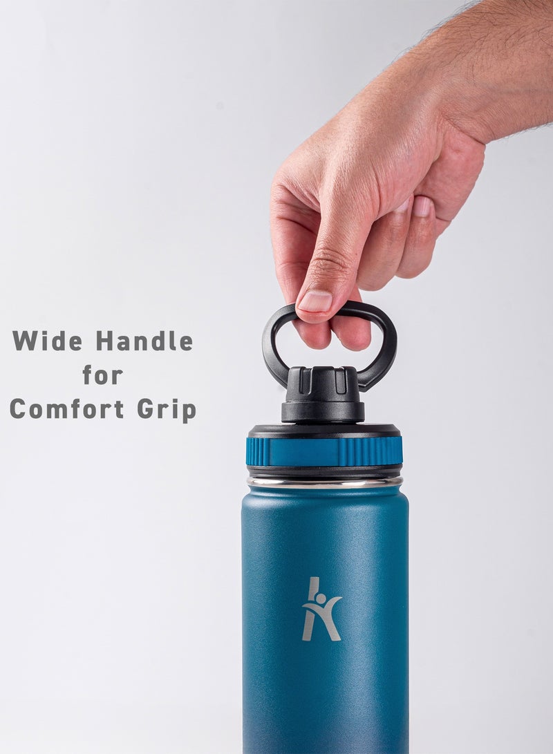 KRYMSO 650ml Stainless Steel Water Bottle, Insulated Sports Thermos Flask for Hot & Cold Drinks, Leakproof, Durable, BPA-Free – Ideal for Gym, Travel, Hiking - Image 2