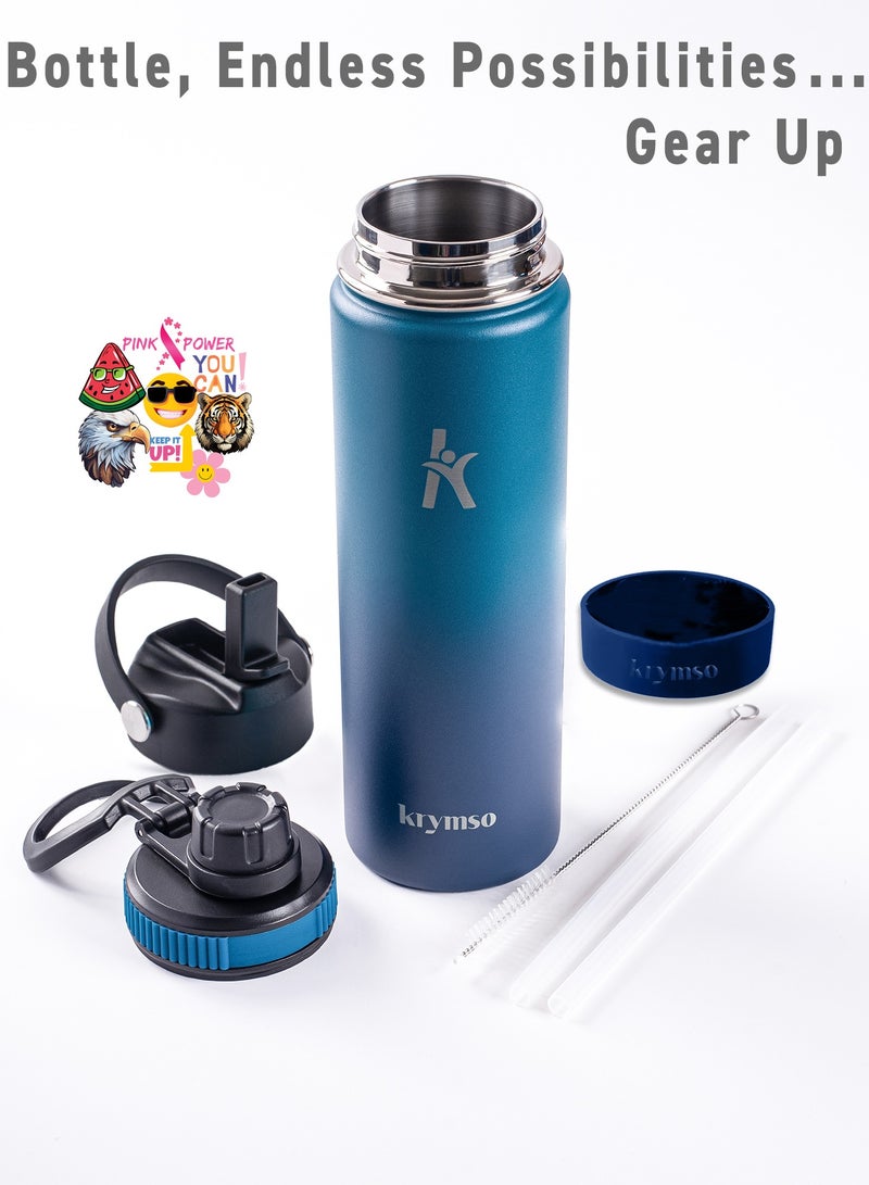 KRYMSO 650ml Stainless Steel Water Bottle, Insulated Sports Thermos Flask for Hot & Cold Drinks, Leakproof, Durable, BPA-Free – Ideal for Gym, Travel, Hiking - Image 3