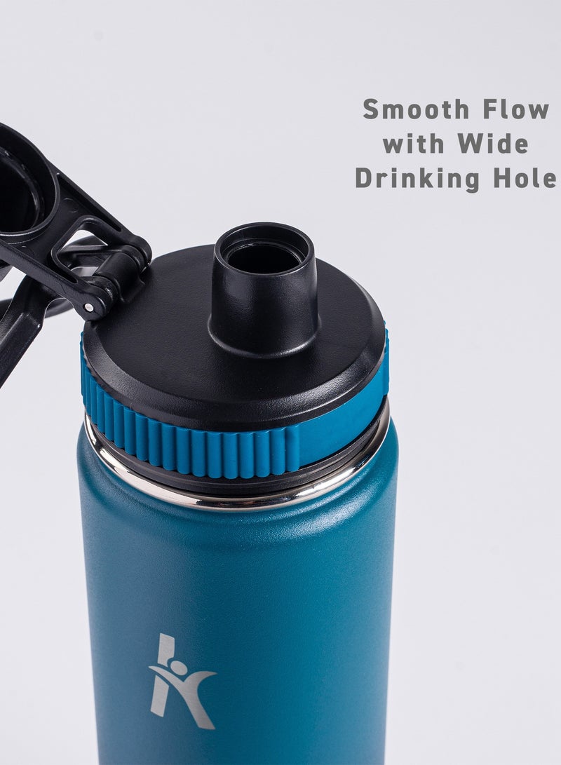 KRYMSO 650ml Stainless Steel Water Bottle, Insulated Sports Thermos Flask for Hot & Cold Drinks, Leakproof, Durable, BPA-Free – Ideal for Gym, Travel, Hiking - Image 4