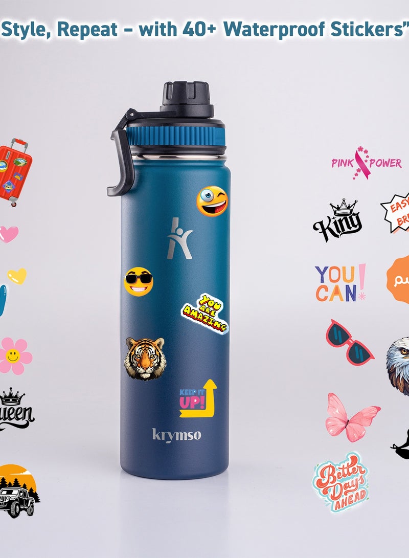 KRYMSO 650ml Stainless Steel Water Bottle, Insulated Sports Thermos Flask for Hot & Cold Drinks, Leakproof, Durable, BPA-Free – Ideal for Gym, Travel, Hiking - Image 5