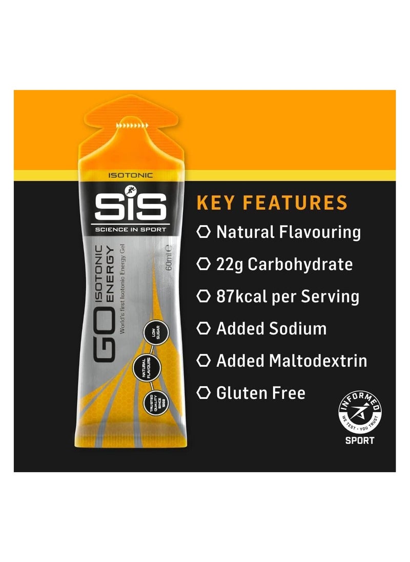 SIS - GO Isotonic Energy Gels, Orange Flavour, 60 ml Per Serving (15 Pack) - Image 1