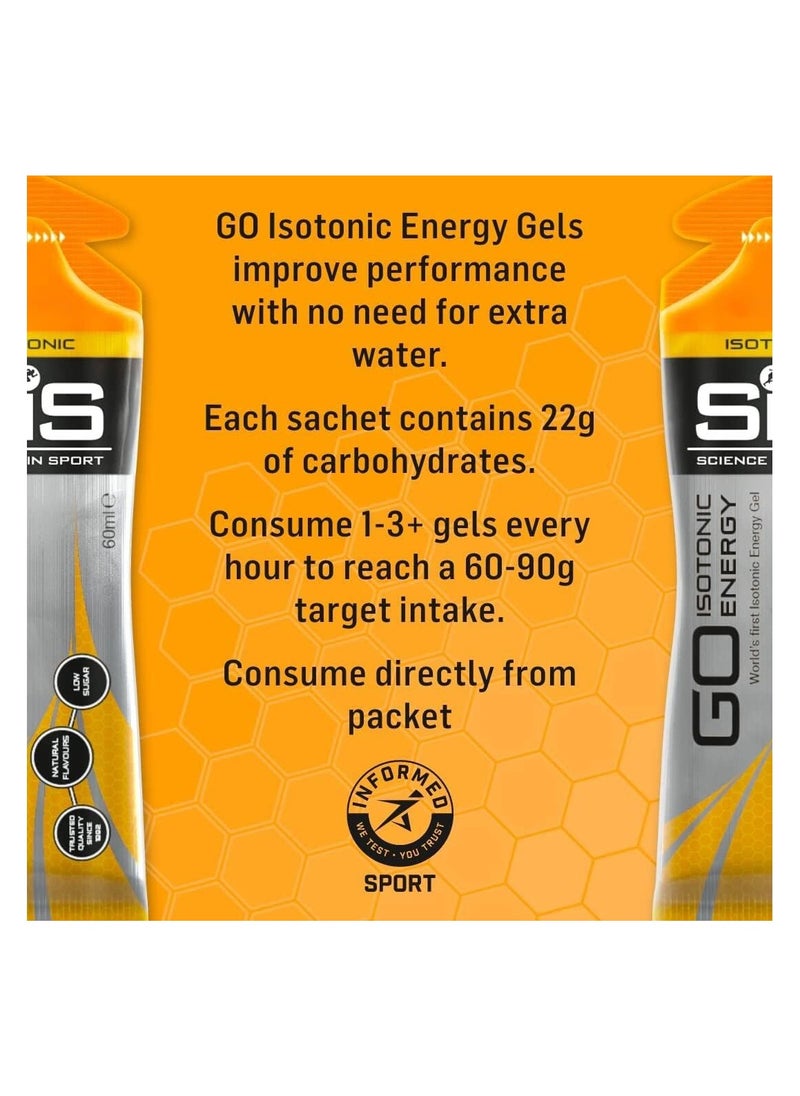 SIS - GO Isotonic Energy Gels, Orange Flavour, 60 ml Per Serving (15 Pack) - Image 1