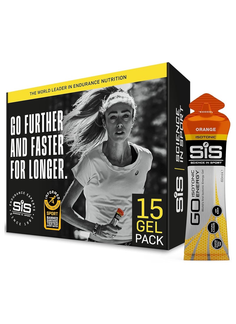 SIS GO ISOTONIC ENERGY GEL ORANGE PACK 15 X 60 ML  - Image 1