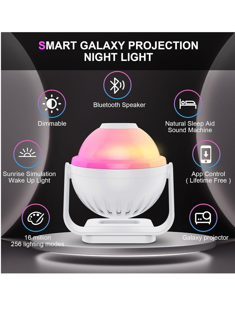 General Smart Galaxy Projector Bedroom Bedside Lamps 256 Modes, Night Light for Kids Star Gazer Stars Moon Ceiling Starry Sky Projection lamp Home Decor led Lights for Room Cool Gifts Color Changing  - Image 5