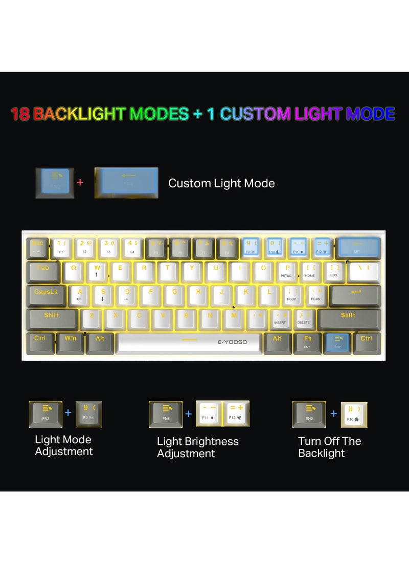 E-YOOSO Z-11 Mechanical Keyboard, Blue Switches Wired Mechanical Gaming Keyboard with LED Backlit for Windows, Mac OS