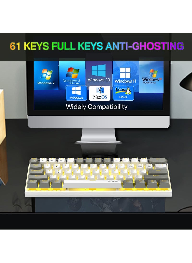 E-YOOSO Z-11 Mechanical Keyboard, Blue Switches Wired Mechanical Gaming Keyboard with LED Backlit for Windows, Mac OS