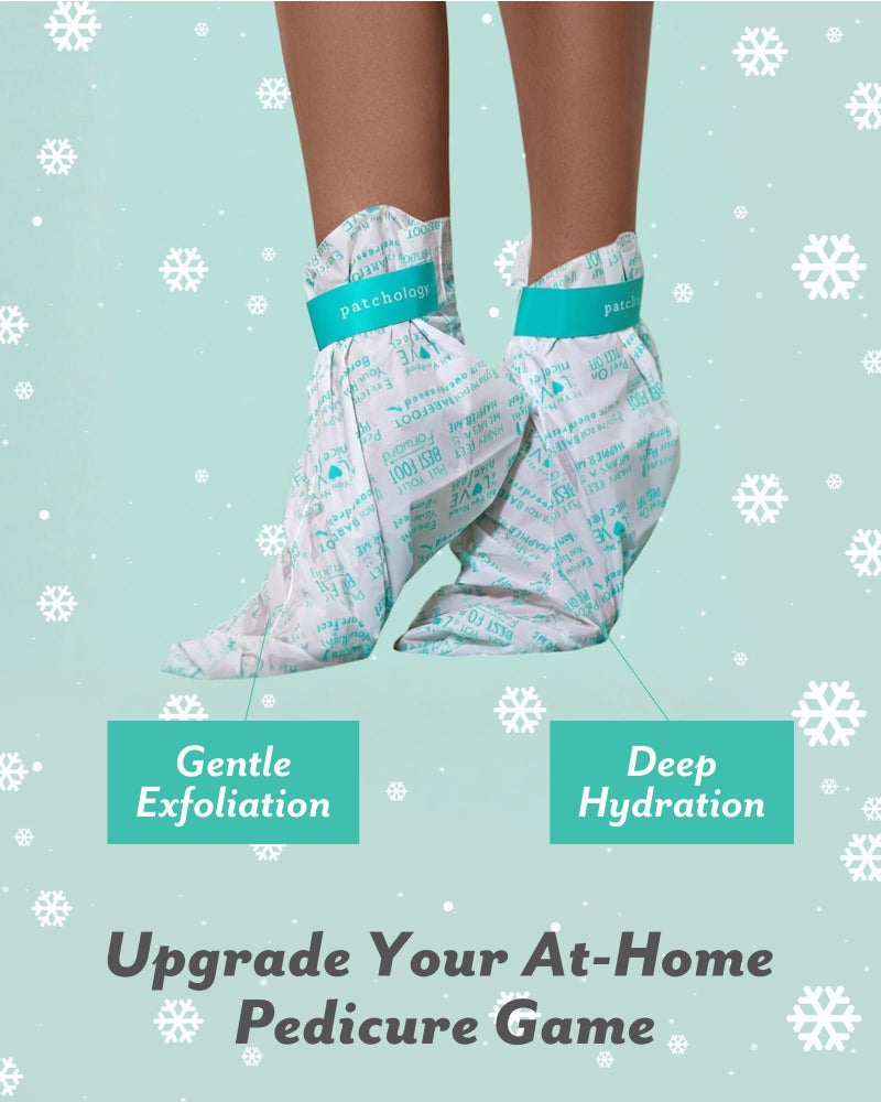 Patchology PoshPeel Pedi Cure, Foot Peeling Mask Soak Treatment for Deep Skin Exfoliation, Pedicure Booties for Baby-Soft Feet, Christmas Gifts for Women & Stocking Stuffers for Teens (1 Pair) - Image 4