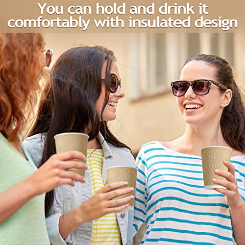 EOS- BUILDING TRUST Ripple Paper Non Slip Cups with Leak Proof & Three Corrugated Layer Ideal for Hot, Cold Hot Coffee/Drinks for Party (200 ml, 50 Pcs, Brown) (50) - Image 5