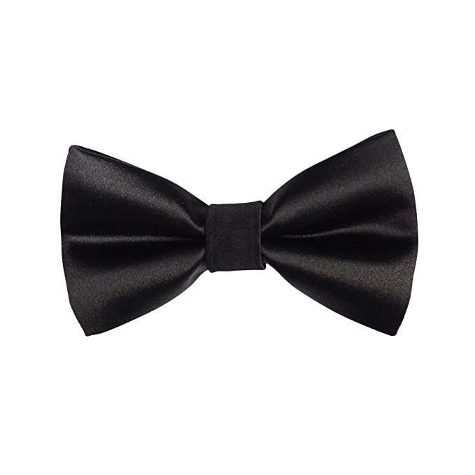 Young Arrow Premium Satin Bow Tie for Men | Adjustable Neckband for Perfect Fit | Handcrafted Bow Tie for Suits, Blazers & Tuxedo for Formal Events & Weddings (Space Black) - Image 1