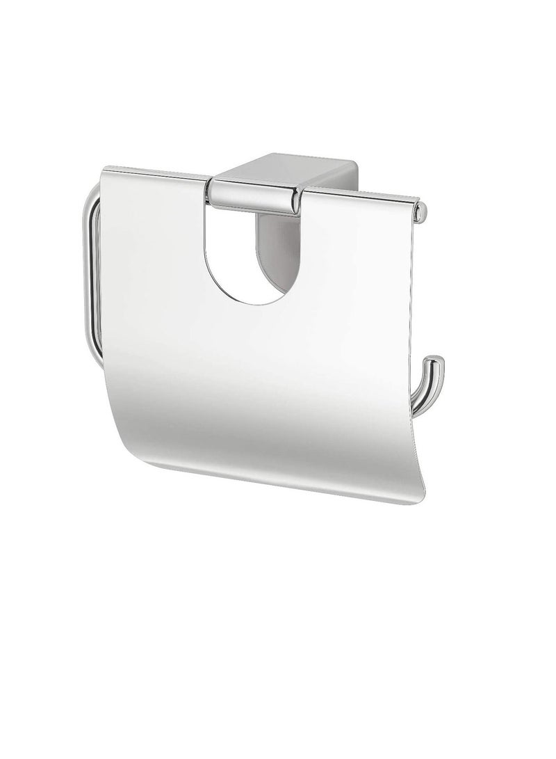 حامل ورق التواليت من النحاس المطلي بالكروم مع غطاء من الفولاذ المقاوم للصدأ - Image 1