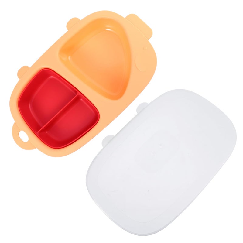 Snack Plate Feeder With Lid Easy Clean Material For Boys And Girls Tableware - Image 2