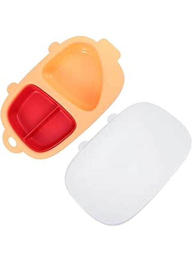 Snack Plate Feeder With Lid Easy Clean Material For Boys And Girls Tableware - Image 1