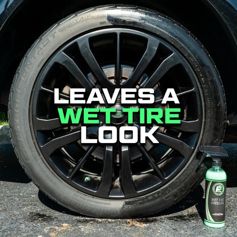 ExoForma Wet Tire Dressing Spray - Extremely High Shine Tire Dressing for That Wet Look - No Sling, Non-Greasy Silicone Formula with UV Protection - Easy to Apply, Minimal Cure Time - 16 fl oz, 2 Pack - Image 1