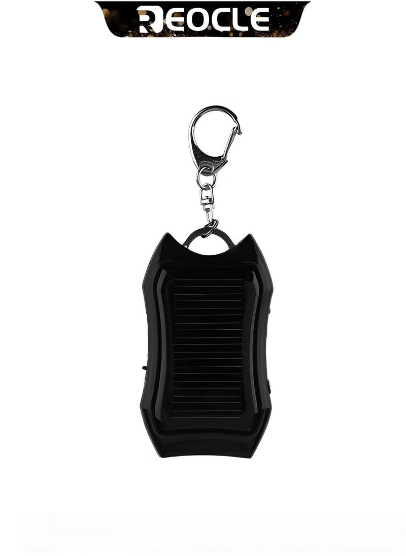 REOCLE Solar Keychain LED Flashlight Portable Small Pocket Light 1200mAh Mini Backup Power Bank USB Emergency Charging for Outdoor Activities  - Image 2
