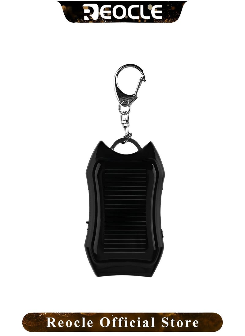 REOCLE Solar Keychain LED Flashlight Portable Small Pocket Light 1200mAh Mini Backup Power Bank USB Emergency Charging for Outdoor Activities  - Image 2