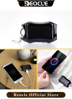 REOCLE Solar Keychain LED Flashlight Portable Small Pocket Light 1200mAh Mini Backup Power Bank USB Emergency Charging for Outdoor Activities  - Image 5