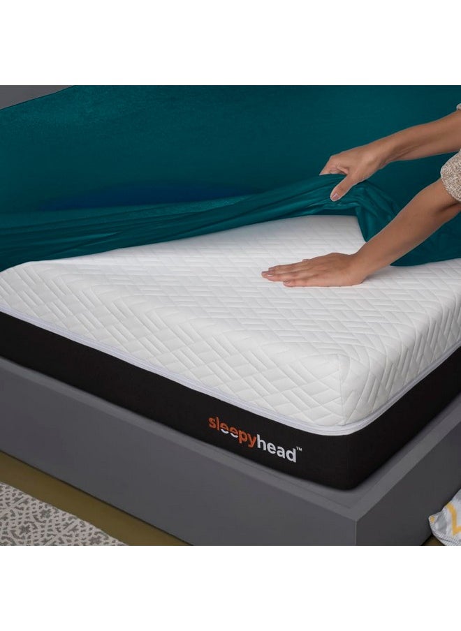 Sleepyhead - Sleepyhead Bamboo Feel Terry Waterproof Mattress Protector; (72" x 36" Inches Single Size; Deep Teal) - Image 1