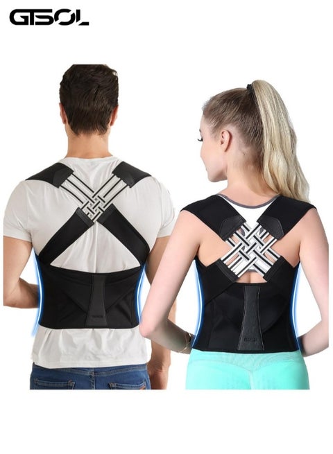 Posture Corrector for Women and Men,Adjustable Shoulder Straightener,Back Support Brace,Upper Spine scoliosis, hunchback